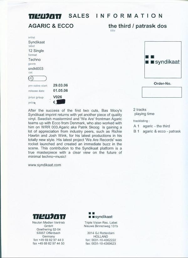 Agaric (2), Ecco - The Third / Patrask Dos