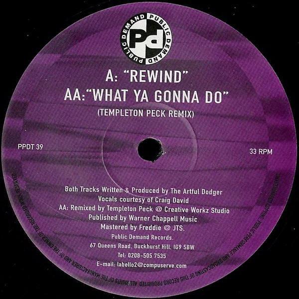 Artful Dodger, Craig David - Rewind