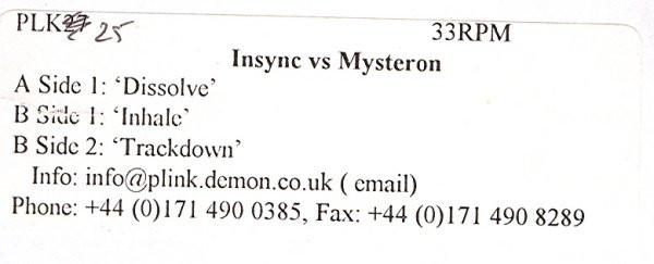 Insync vs. Mysteron - Dissolve EP