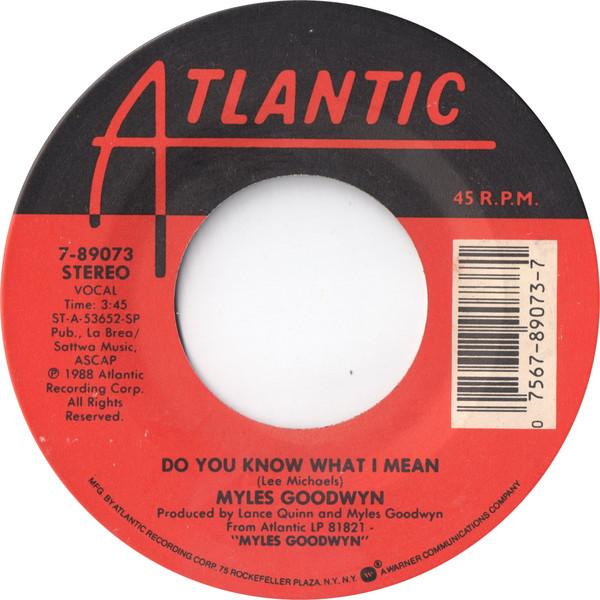 Myles Goodwyn - Do You Know What I Mean / Frank Sinatra Can't Sing