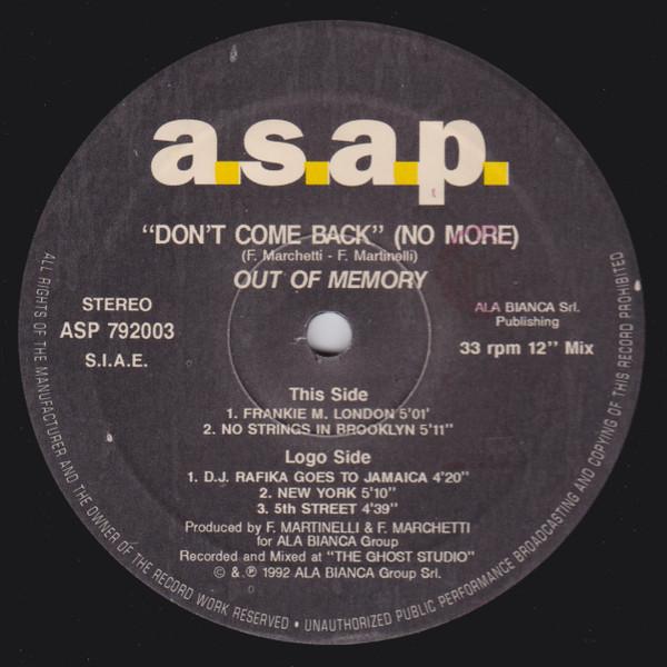 Out Of Memory (2) - Don't Come Back (No More)