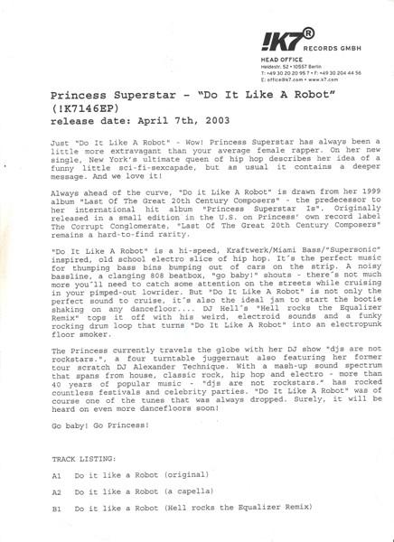 Princess Superstar - Do It Like A Robot